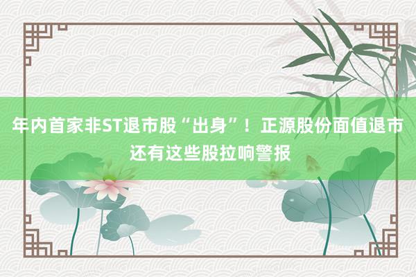 年内首家非ST退市股“出身”！正源股份面值退市 还有这些股拉响警报