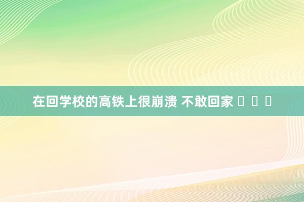 在回学校的高铁上很崩溃 不敢回家 ​​​