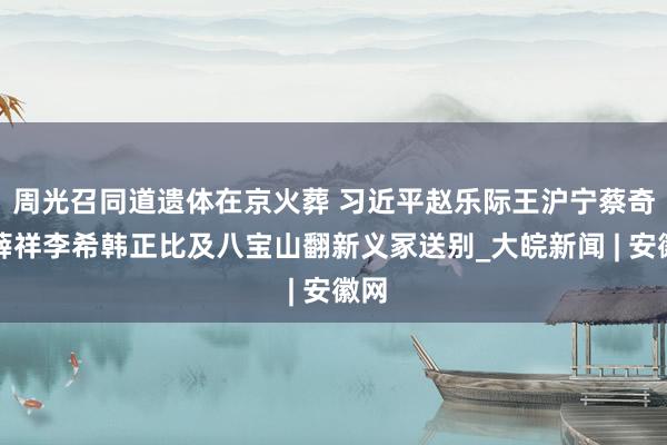 周光召同道遗体在京火葬 习近平赵乐际王沪宁蔡奇丁薛祥李希韩正比及八宝山翻新义冢送别_大皖新闻 | 安徽网