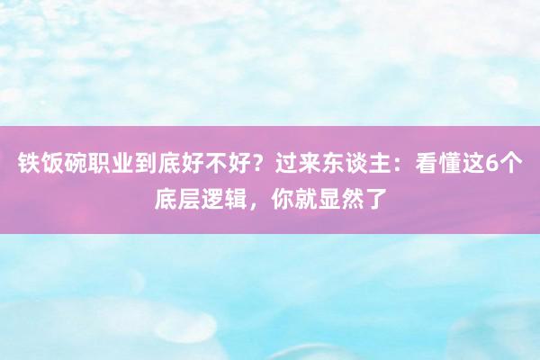 铁饭碗职业到底好不好？过来东谈主：看懂这6个底层逻辑，你就显然了