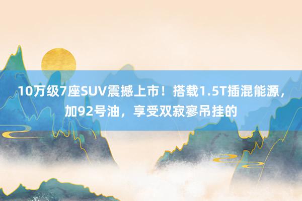 10万级7座SUV震撼上市！搭载1.5T插混能源，加92号油，享受双寂寥吊挂的