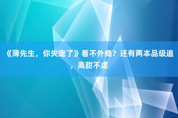 《薄先生，你失宠了》看不外瘾？还有两本品级追，高甜不虐