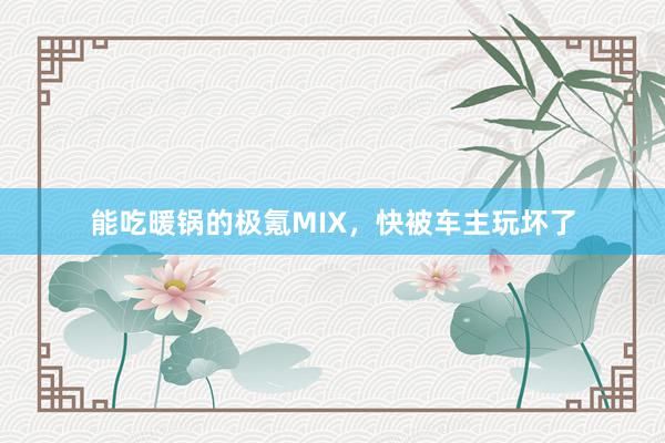 能吃暖锅的极氪MIX，快被车主玩坏了