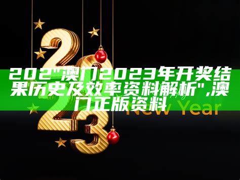 202"澳门2023年开奖结果历史及效率资料解析",澳门正版资料