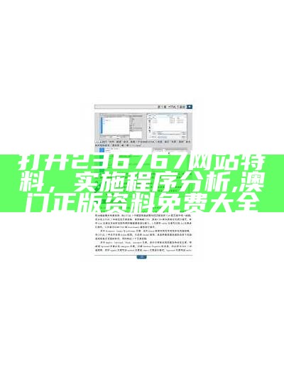 打开236767网站特料，实施程序分析,澳门正版资料免费大全